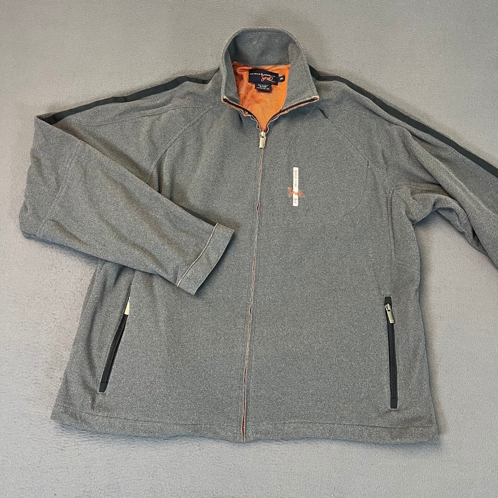 Triple Five Soul‎ Mens XXL Grey Fleece Full Zip Track Jacket Y2K Zip Streetwear